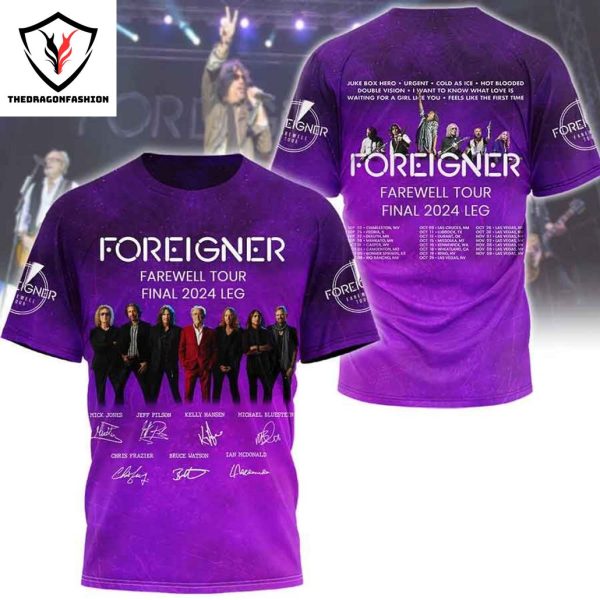 Foreigner Farewell Tour Final 2024 Leg Signature 3D T-Shirt