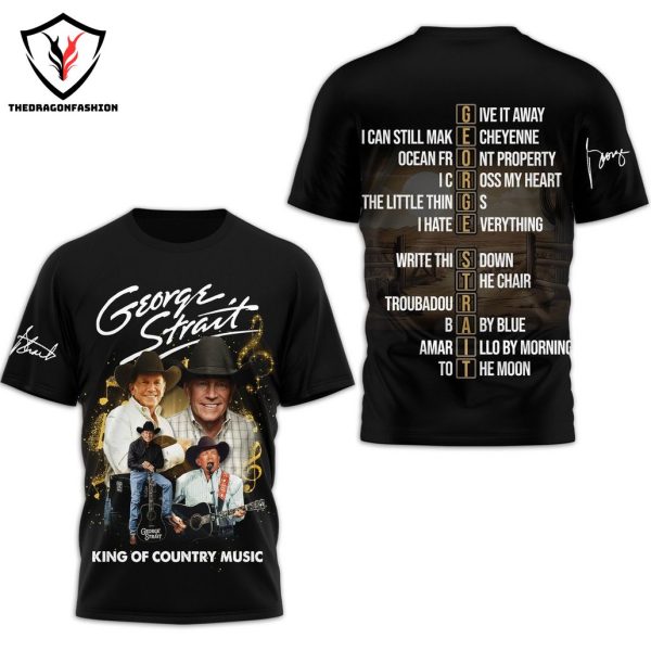 George Strait King Of Country Music Signature 3D T-Shirt