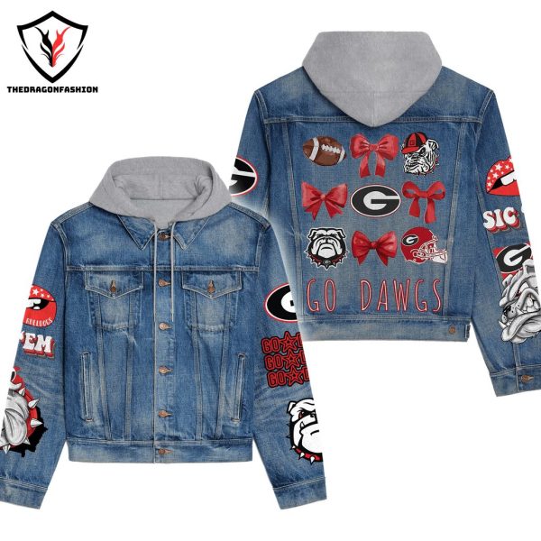 Georgia Bulldogs – Go Dawgs Design Hooded Denim Jacket