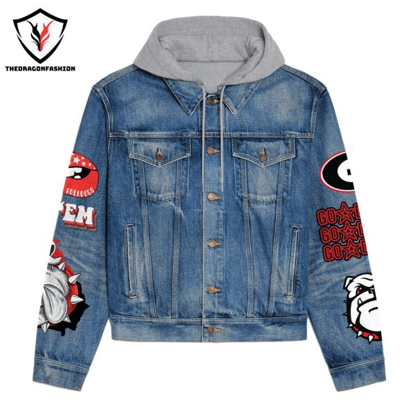 Georgia Bulldogs – Go Dawgs Design Hooded Denim Jacket