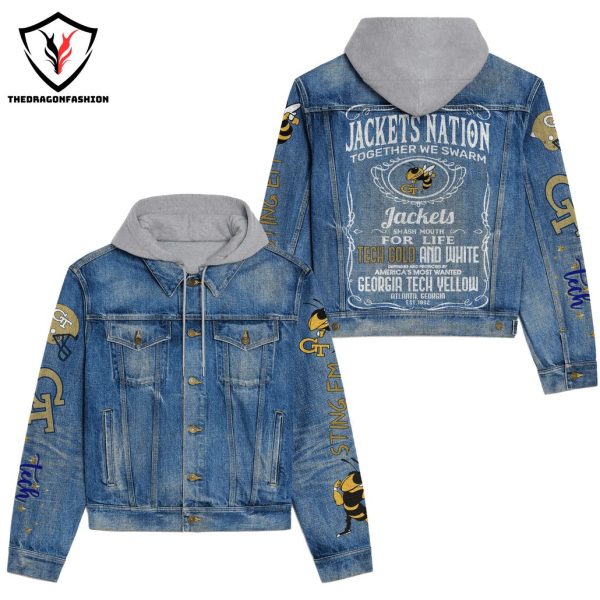 Georgia Tech Yellow Jackets – Jackets Nation Together We Swarm Hooded Denim Jacket