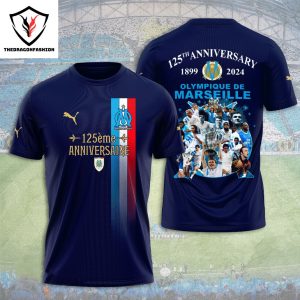 Olympique De Marseille 125th Anniversary 1899-2024 Olympique De Marseille 3D T-Shirt