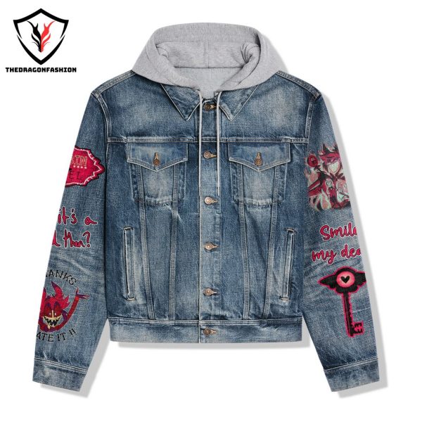 Hazbin Hotel  Without A Smile Hooded Denim Jacket