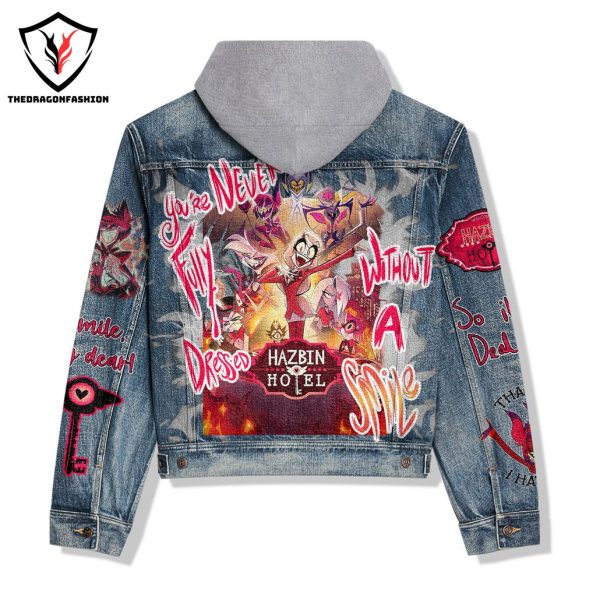 Hazbin Hotel  Without A Smile Hooded Denim Jacket