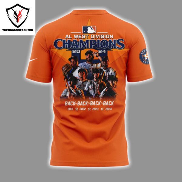 Houston Astros 2024 AL West Division Champions 3D T-Shirt – Orange