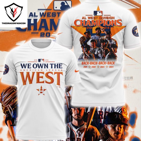 Houston Astros 2024 AL West Division Champions 3D T-Shirt – White