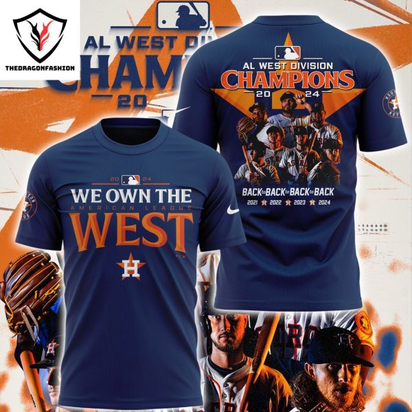 Houston Astros 2024 Division Champions Back To Back To Back To Back 3D T-Shirt