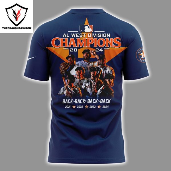 Houston Astros 2024 Division Champions Back To Back To Back To Back 3D T-Shirt