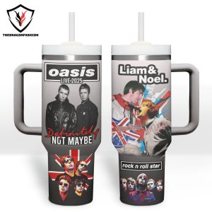 Oasis Liam & Noel Rock N Roll Star Tumbler With Handle And Straw