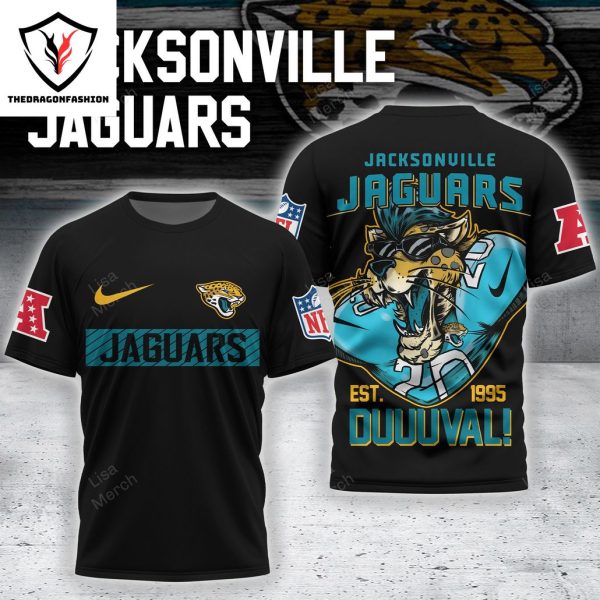 Jacksonville Jaguars Est 1995 Duuuval 3D T-Shirt – Black