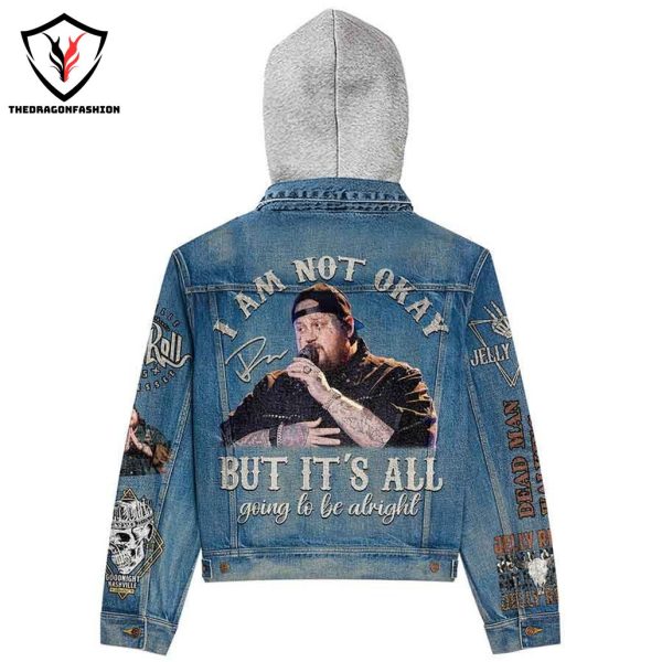 Jelly Roll – I Am Not Okay But It All Going To Be Alright Hooded Denim Jacket