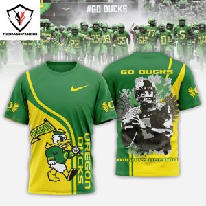 Oregon Ducks Go Ducks Mighty Dregon 3D T-Shirt