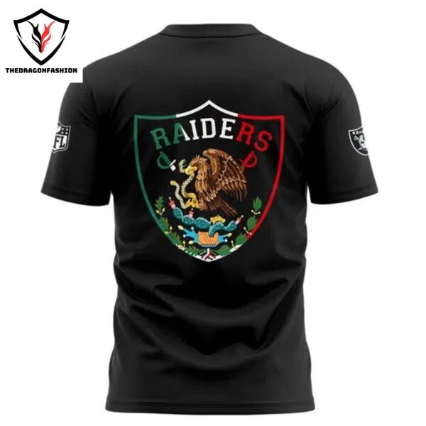 Las Vegas Raiders 2024 Mexico Is Independence Day 3D T-Shirt – Black