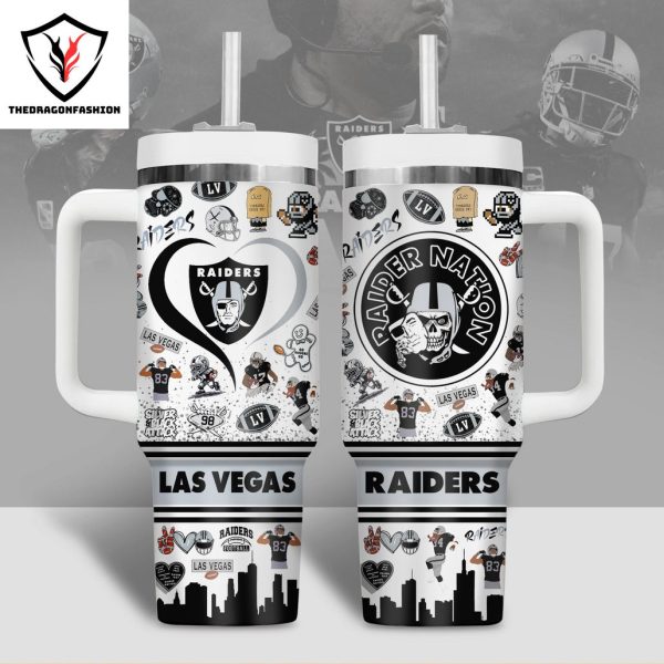 Las Vegas Raiders Nation Tumbler With Handle And Straw