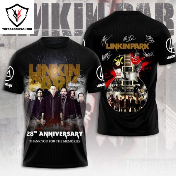 Linkin Park 28th Anniversary Thank You For The Memories Signature 3D T-Shirt