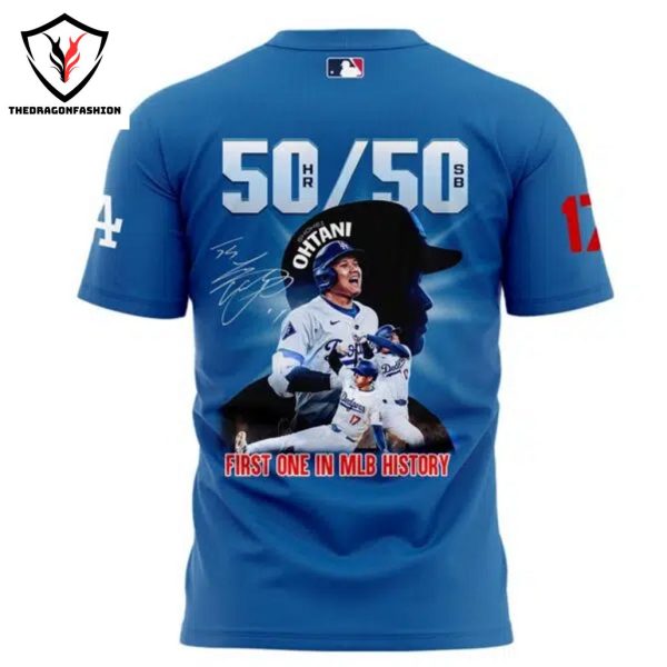 Los Angeles Dodgers Shohei Ohtani Is The Only Member Of The 50 50 Club Signature 3D T-Shirt