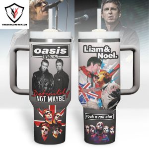 Oasis Liam & Noel Rock N Roll Star Tumbler With Handle And Straw