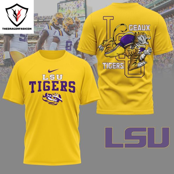 LSU Tigers Geaux Tigers 3D T-Shirt – Gold