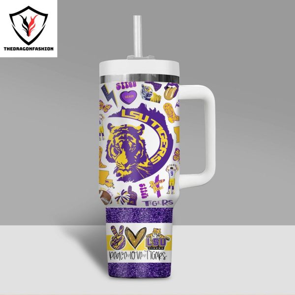 LSU Tigers Painted Posse Tumbler With Handle And Straw