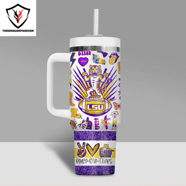 LSU Tigers Painted Posse Tumbler With Handle And Straw