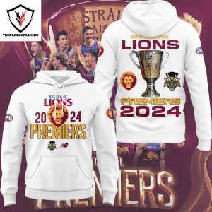 Brisbane Lions AFL Champions – 2024 Premiers Hoodie – White