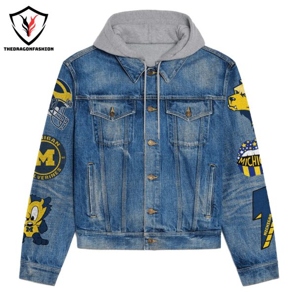 Michigan Wolverines – Wolverines Nation Hail To The Victors Hooded Denim Jacket