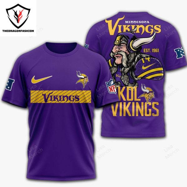 Minnesota Vikings Skol Vikings 3D T-Shirt – Purple