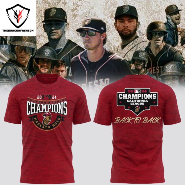 Modesto Nuts 2024 Back To Back California League Champions 3D T-Shirt