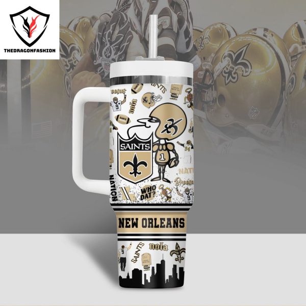 New Orleans Saints – Who Dat Tumbler With Handle And Straw