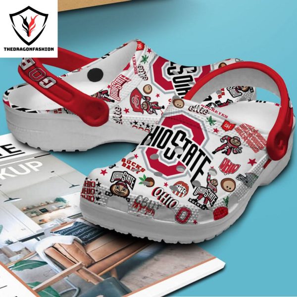 Ohio State Buckeyes Football Go Bucks Crocs – White