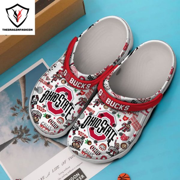 Ohio State Buckeyes Football Go Bucks Crocs – White