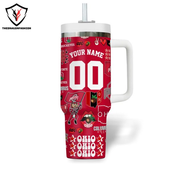 Ohio State Buckeyes Go Buckeyes Tumbler With Handle And Straw