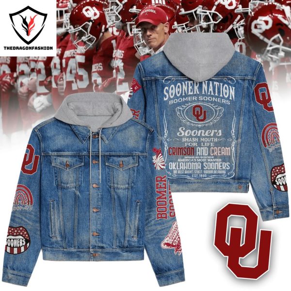 Oklahoma Sooners Football Sooner Nation Boomer Sooners Hooded Denim Jacket