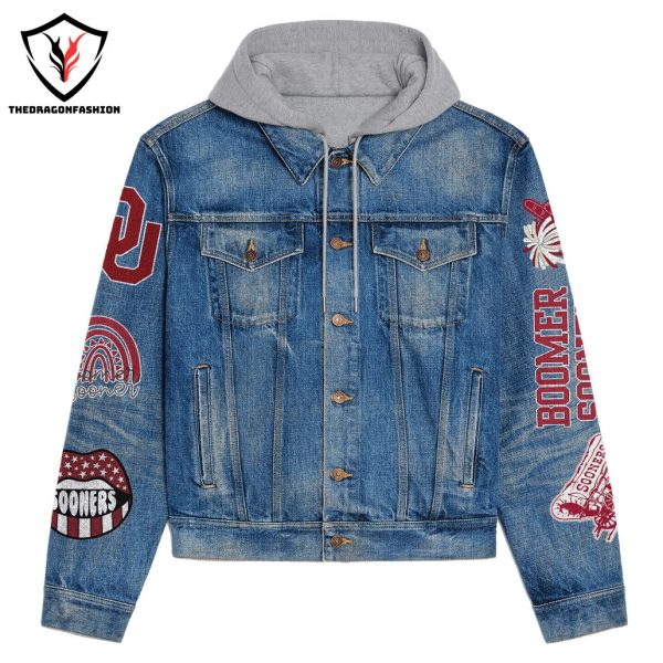 Oklahoma Sooners Football Sooner Nation Boomer Sooners Hooded Denim Jacket