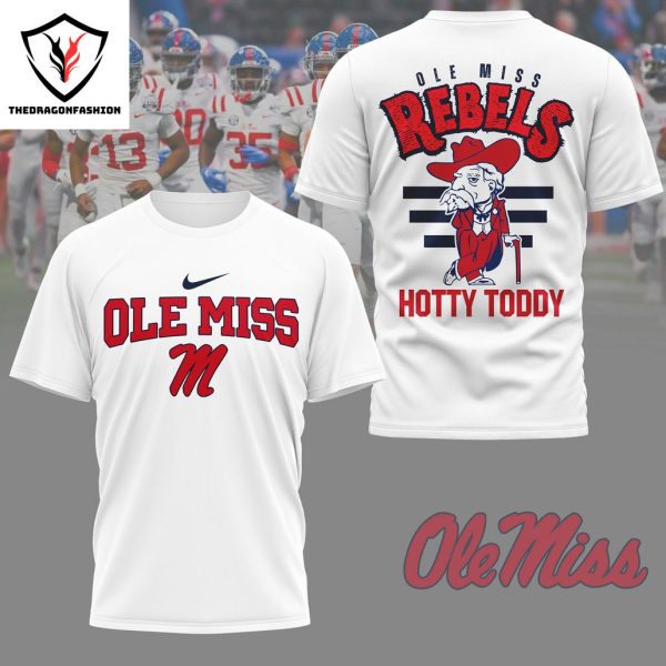 Ole Miss Rebels Hotty Toddy 3D T-Shirt -White