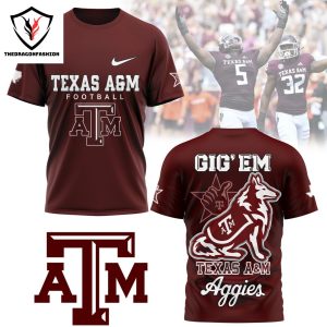 Texas A&M Aggies Football Gig Em 3D T-Shirt