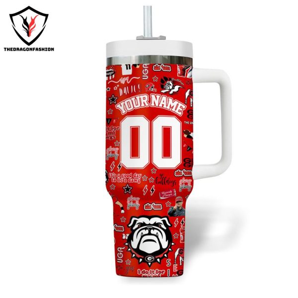 Personalized Georgia Bulldogs Go Dawgs Tumbler With Handle And Straw