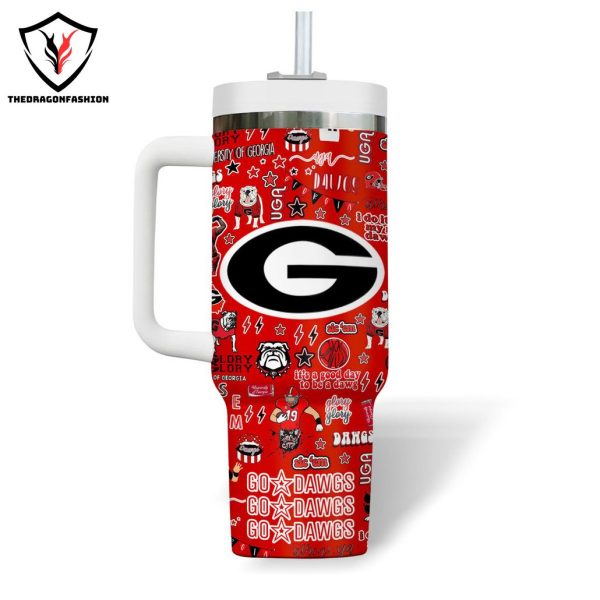 Personalized Georgia Bulldogs Go Dawgs Tumbler With Handle And Straw