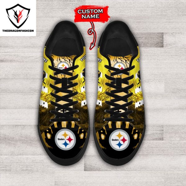 Personalized Pittsburgh Steelers Happy Halloween Stan Smith Shoes – Black