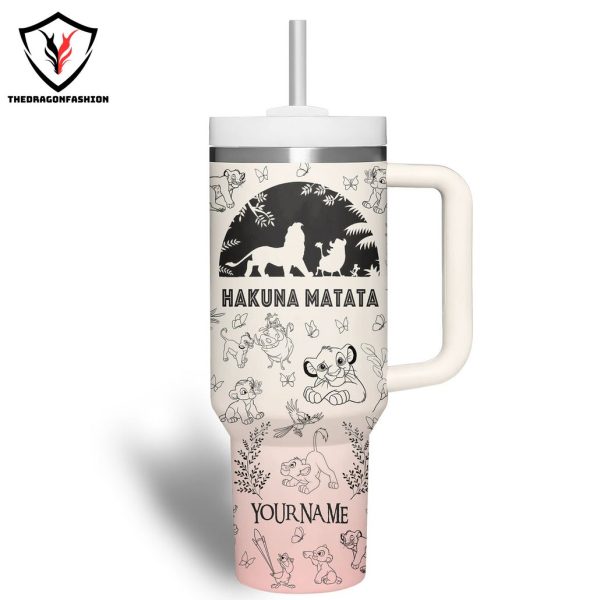 Personalized The Lion King – Hakuna Matata Tumbler With Handle And Straw