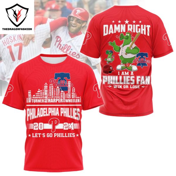 Philadelphia Phillies 2024 Let Go Phillies 3D T-Shirt