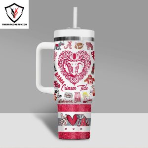 Alabama Crimson Tide Roll Tide Tumbler With Handle And Straw