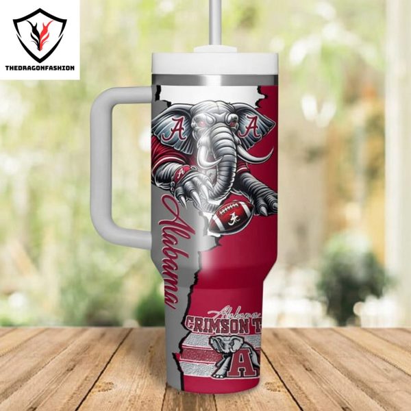 Roll Tide Roll Alabama Crimson Tide Tumbler With Handle And Straw