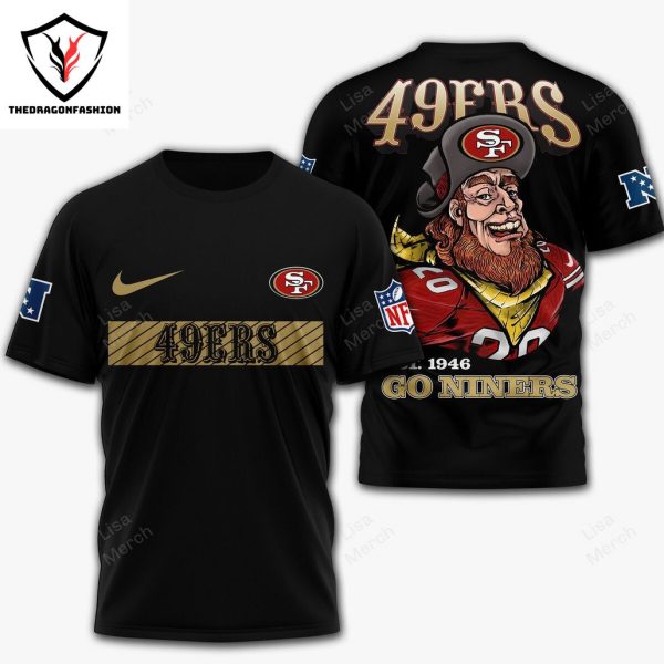 San Francisco 49ers Go Niners 3D T-Shirt – Black