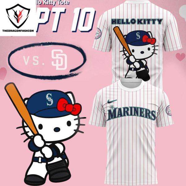 Seattle Mariners x Hello Kitty Design 3D T-Shirt