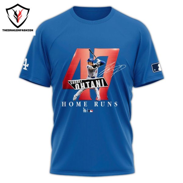 Shohei Ohtani Los Angeles Dodgers Home Run Signature 3D T-Shirt