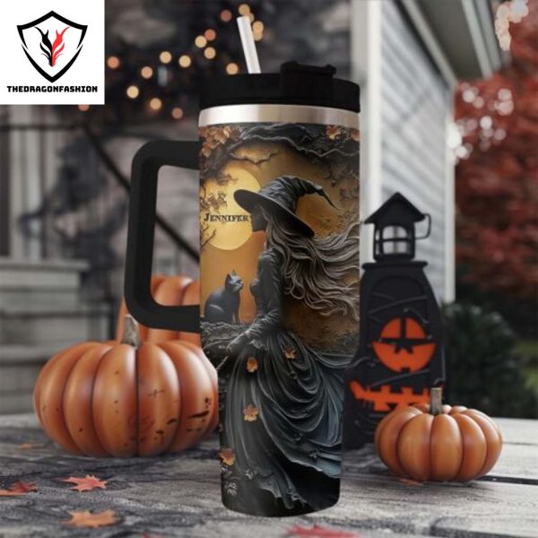 Spooky Halloween Trick Or Treat Tumbler With Handle And Straw