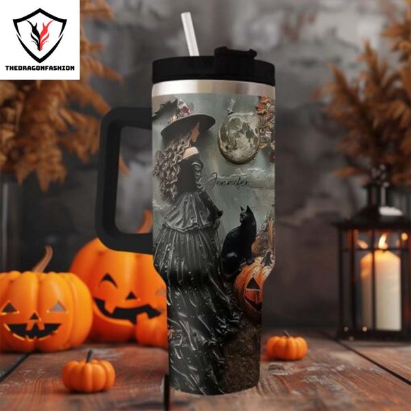 Spooky Halloween Tumbler, Trick Or Treat Tumbler With Handle And Straw