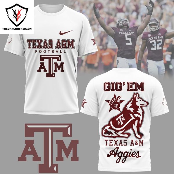 Texas A&M Aggies Football Gig Em 3D T-Shirt