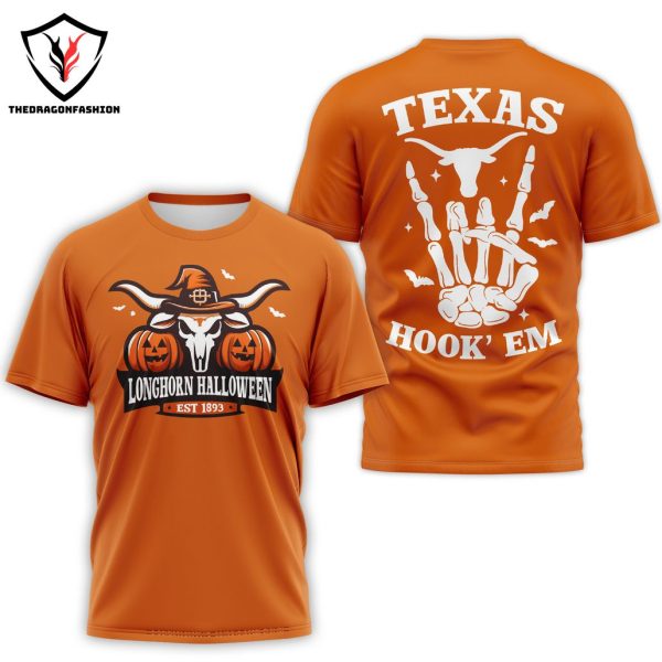 Texas Longhorns Halloween – Texas Hook Em 3D T-Shirt